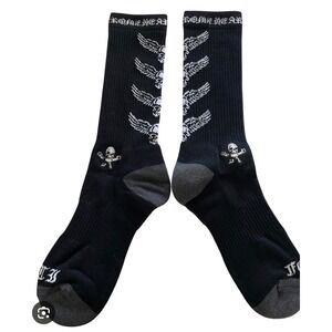 Chrome‎ Hearts FOTI Socks Black Wing Skeleton Jarvis Harris Teeter Medium 5-8